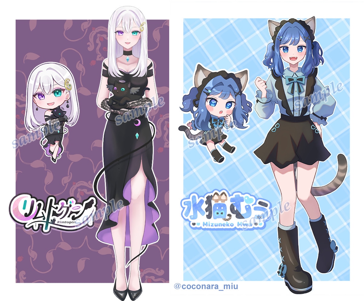 立ち絵、ネームロゴ、SDイラストの制作