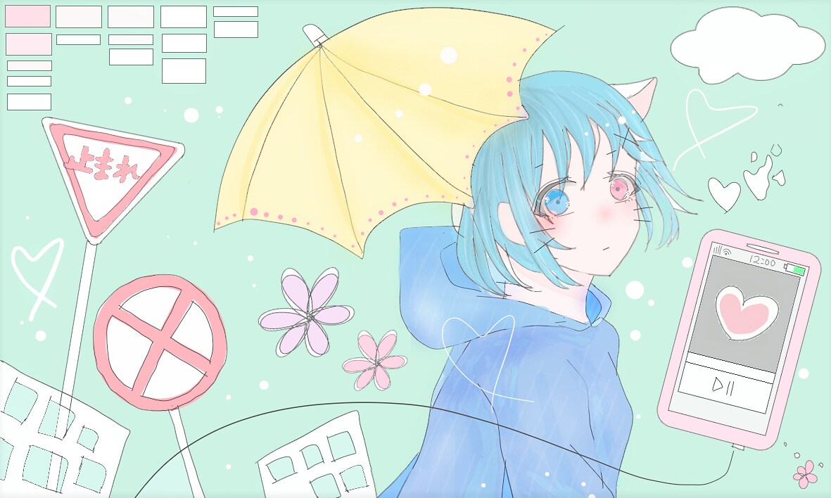 歌ってみたのサムネを描かせて頂きました！