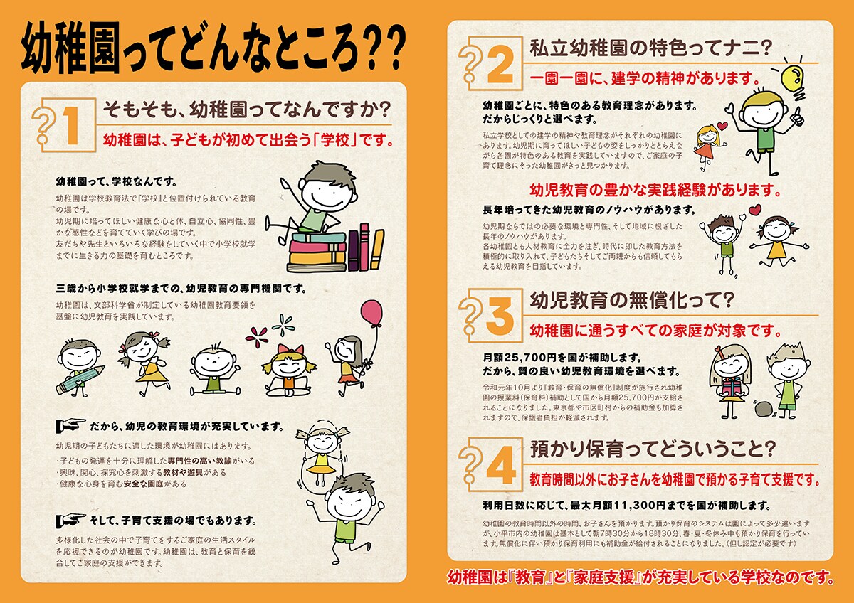 私立幼稚園協会のパンフレット