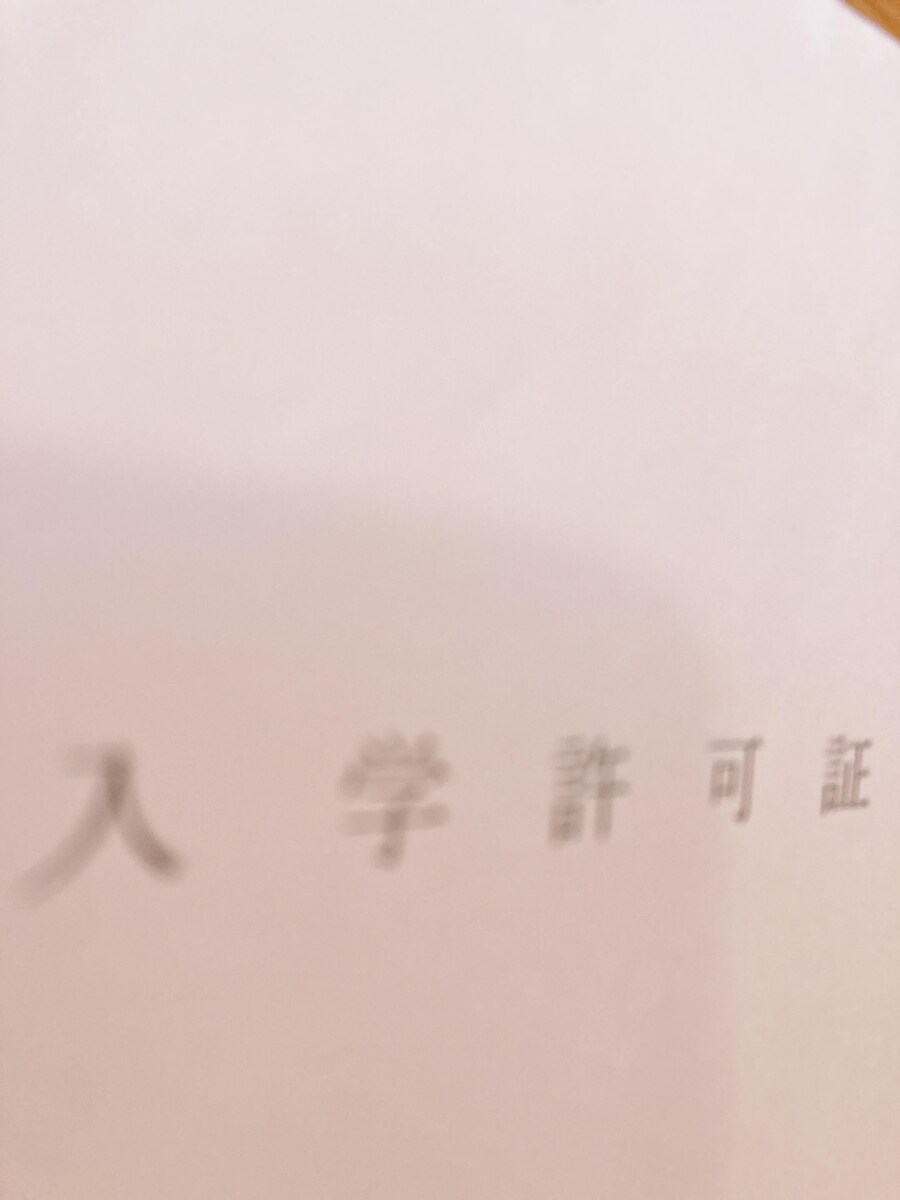 入学許可証