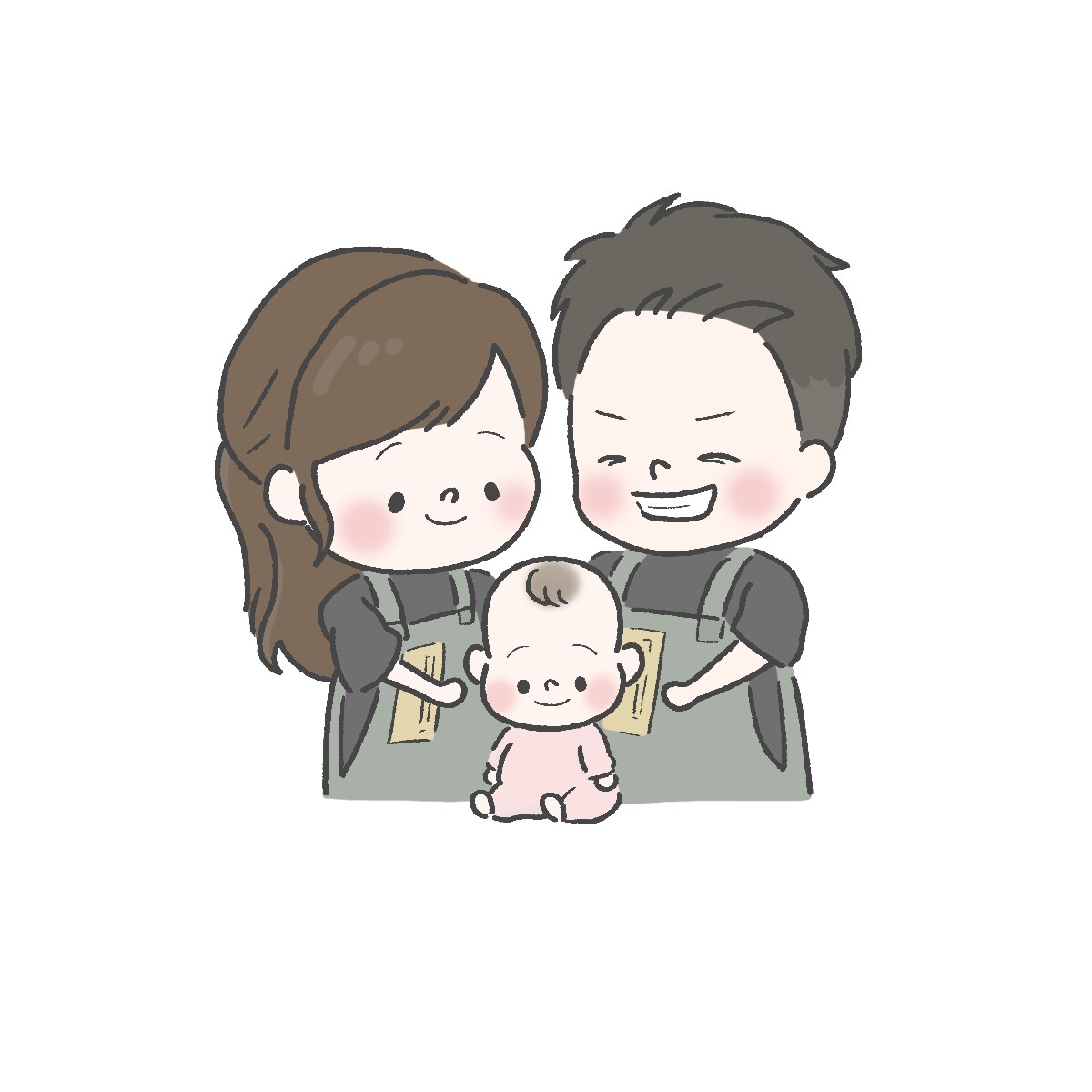 出産祝い似顔絵イラスト