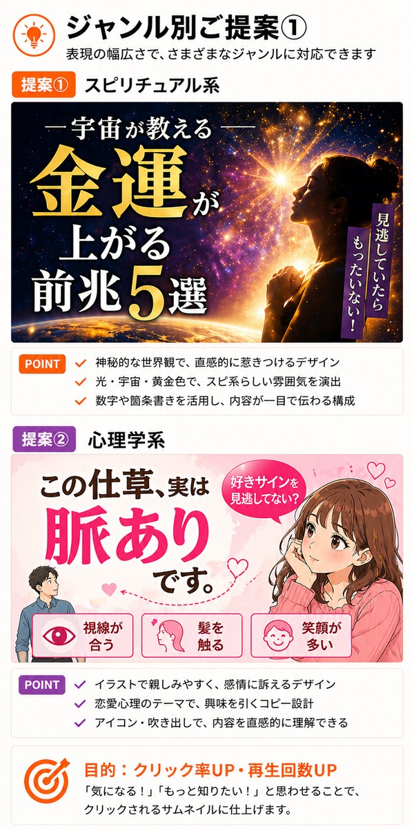 スピリチュアル系・心理学系のサムネイル例