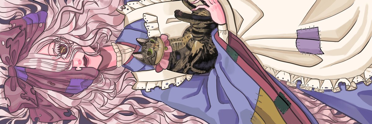ヘッダー(幽霊ちゃんと猫)