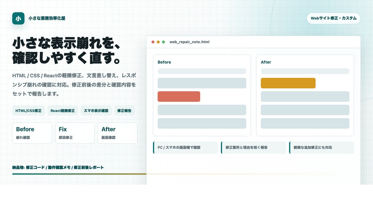 Webサイト軽微修正対応