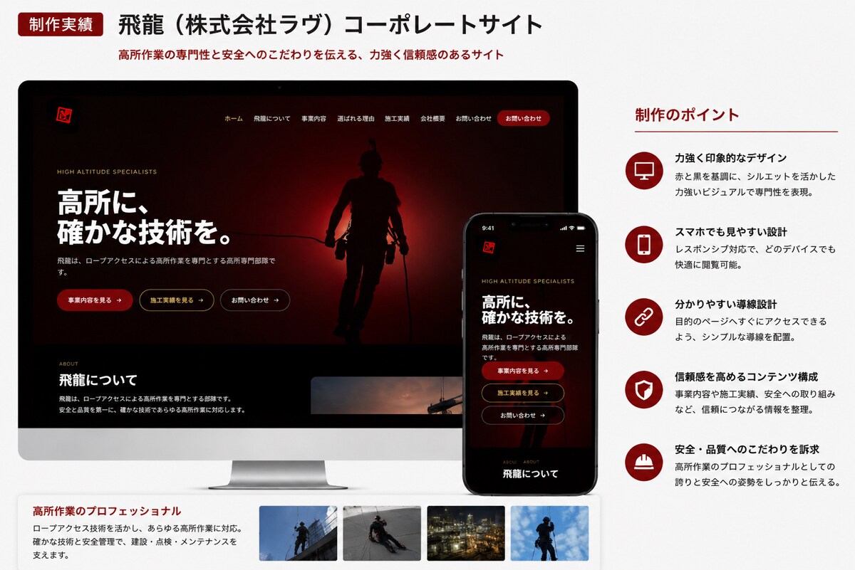 建設業向けサイト制作実績