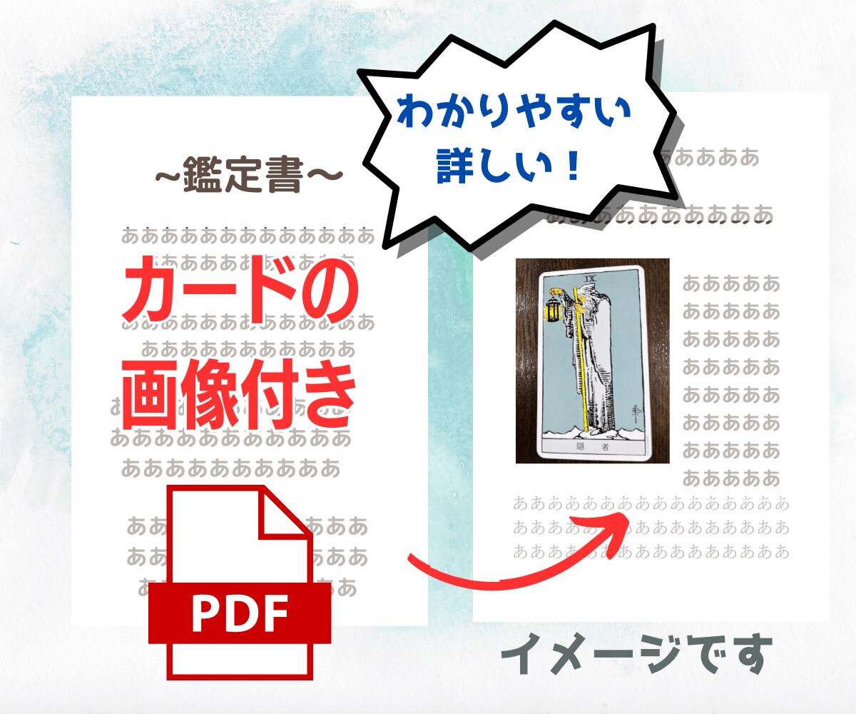 タロットカード画像付きの鑑定書は読みやすくて、わかりやすい