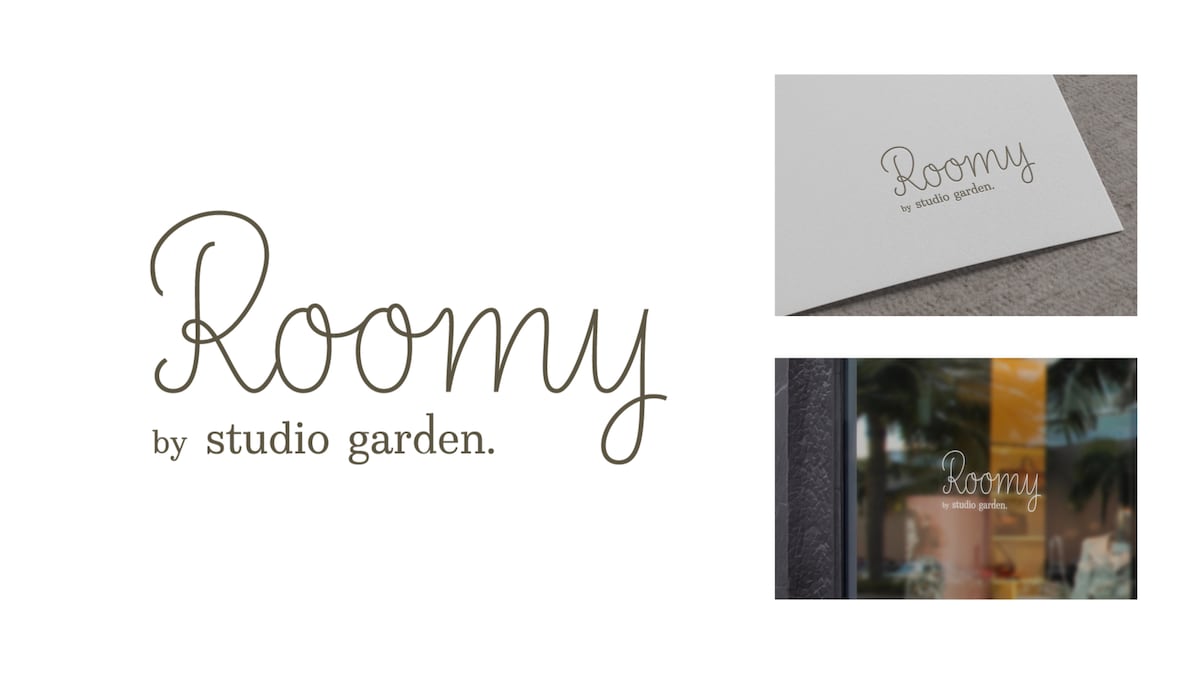 Roomy 様　ロゴデザイン、看板、ショップカード