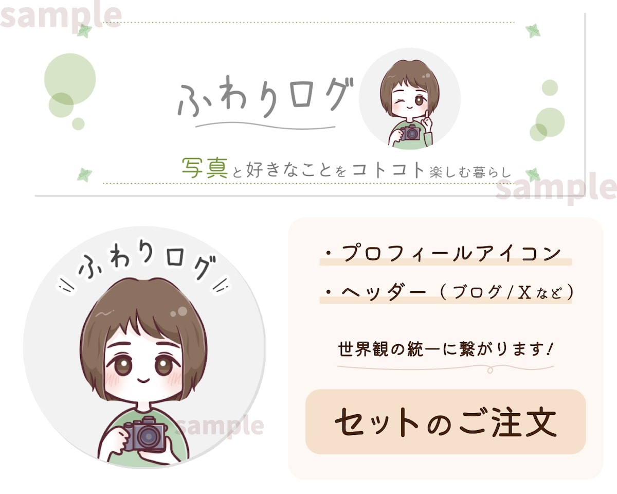 プロフィールアイコンとヘッダー画像のセット注文