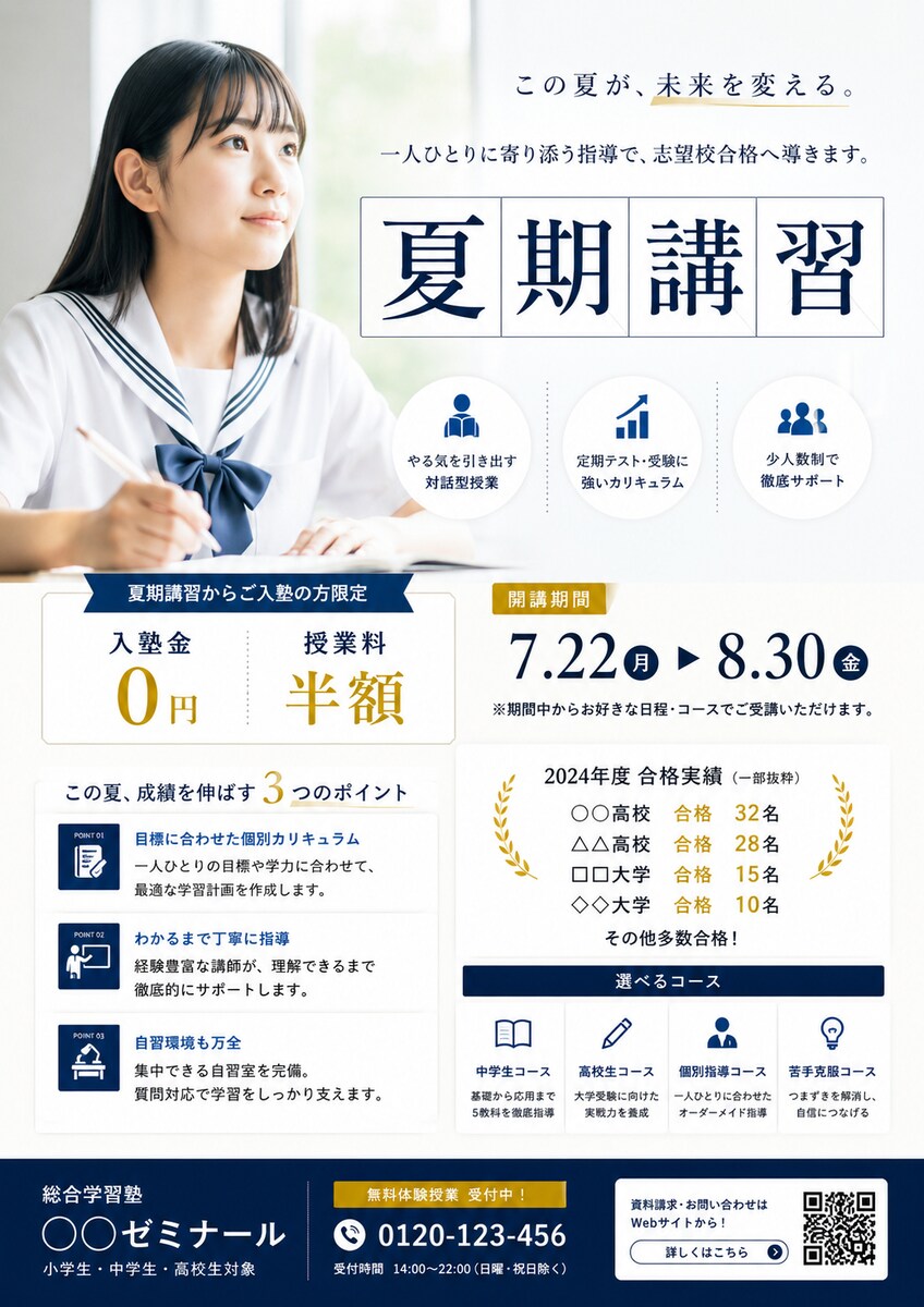 学習塾チラシ（サンプル）