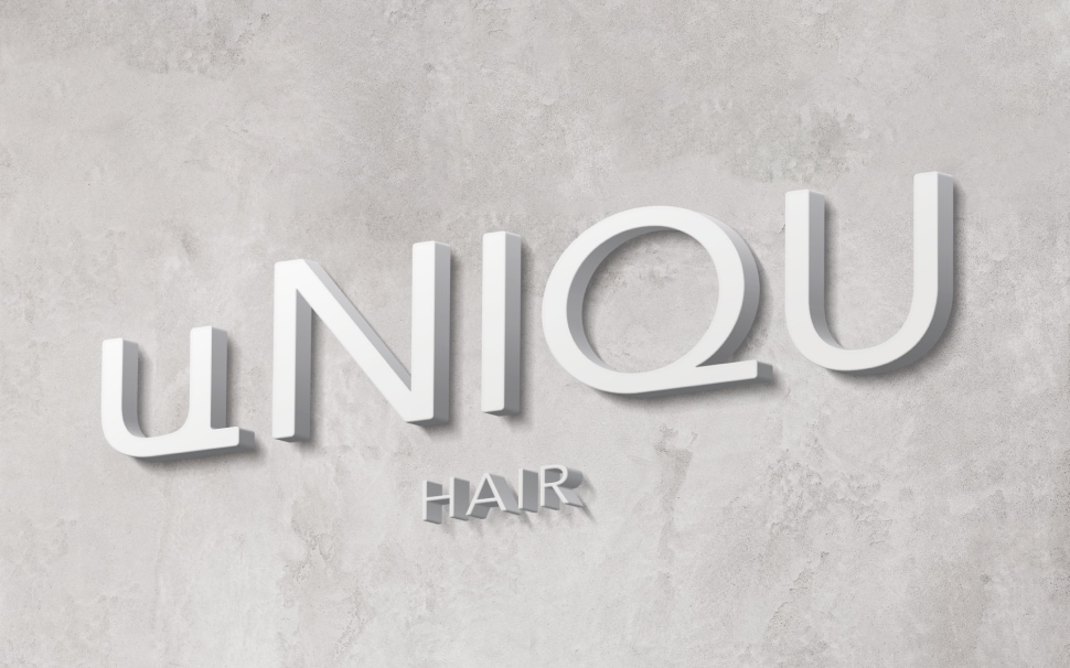 「uNIQU」美容室のロゴ制作依頼（＋名刺制作）