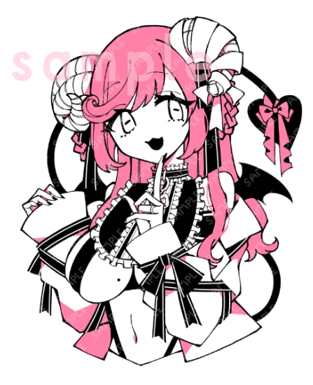 白黒×ワンカラーイラスト