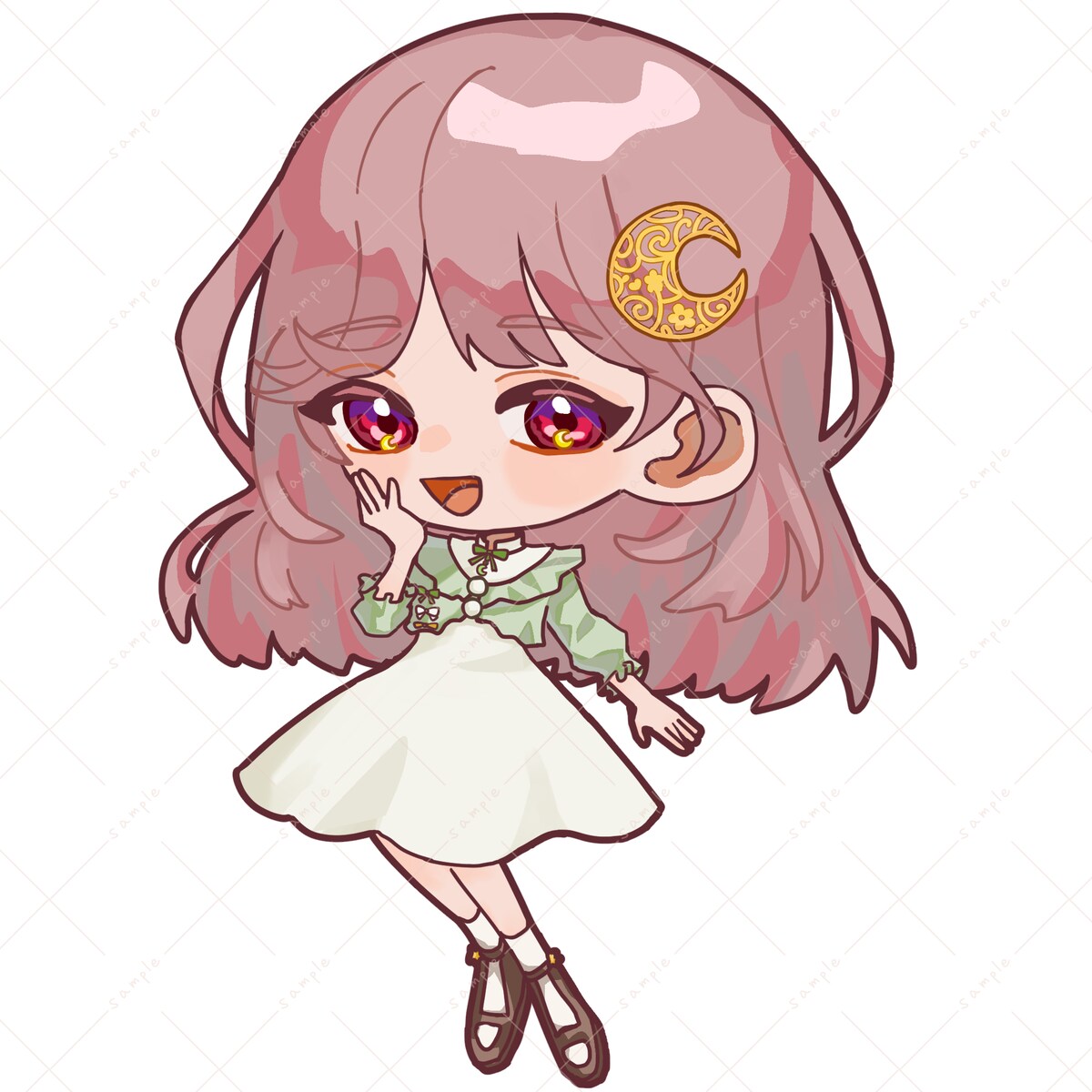 VTuberの缶バッジ用SDイラスト
