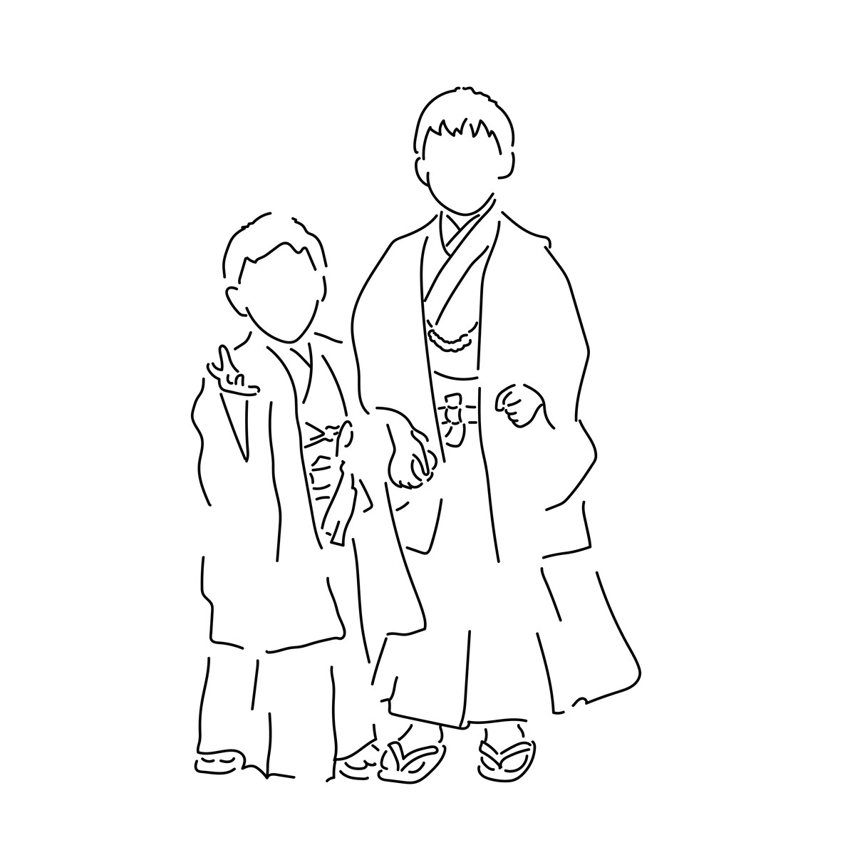 線画ー七五三