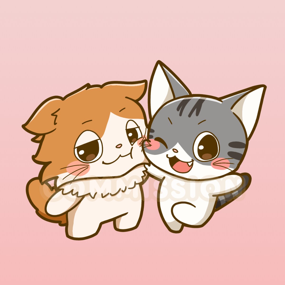猫の兄弟キャラクターアイコン制作