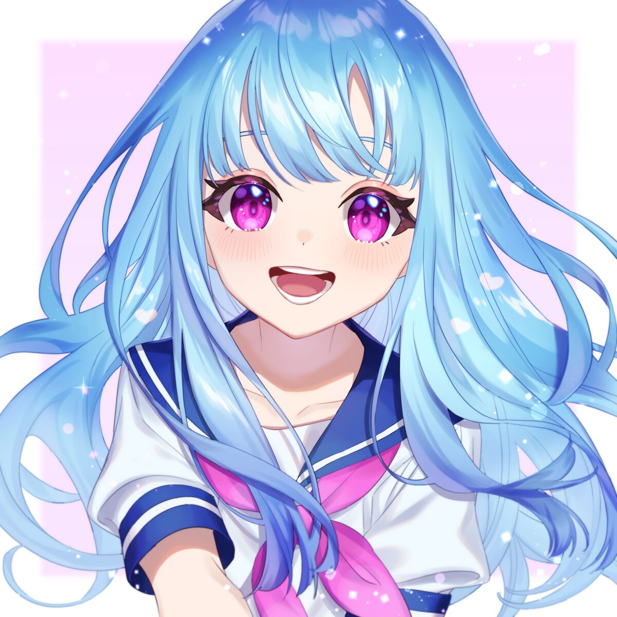 水色髪の女の子 アニメ イラストイラスト - No: 23962933｜無料