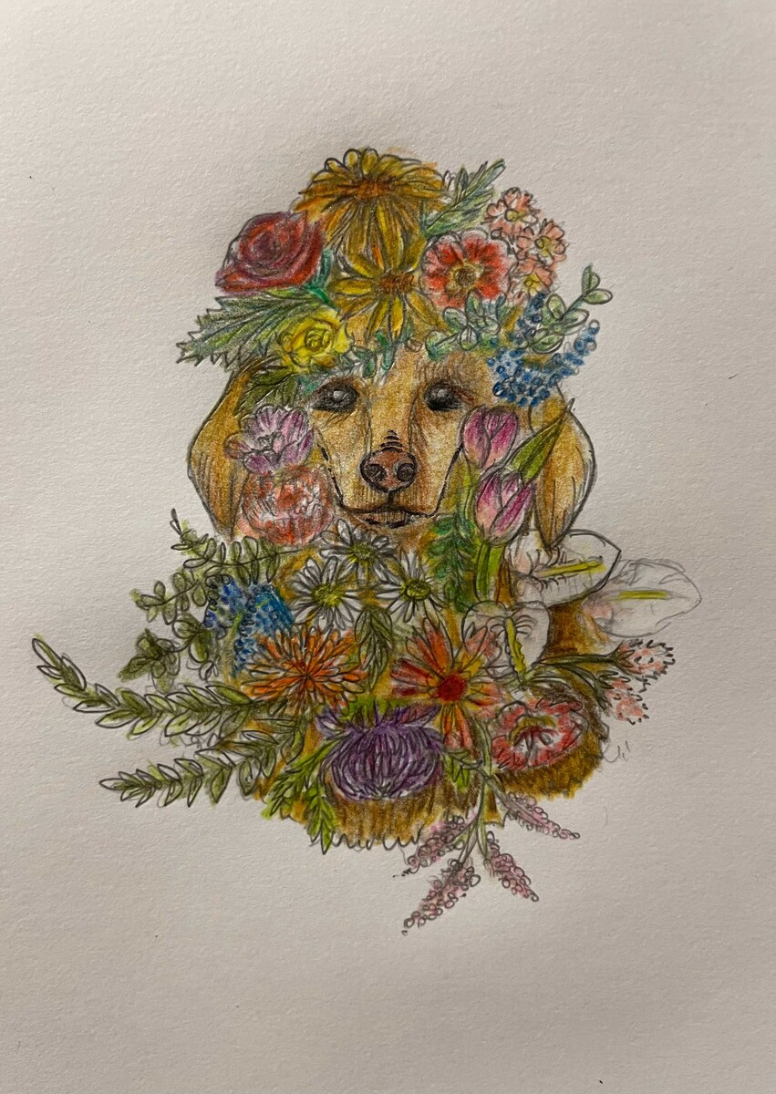 咲き誇る愛犬