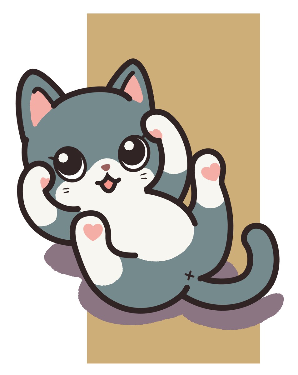 甘えたいハートねこ