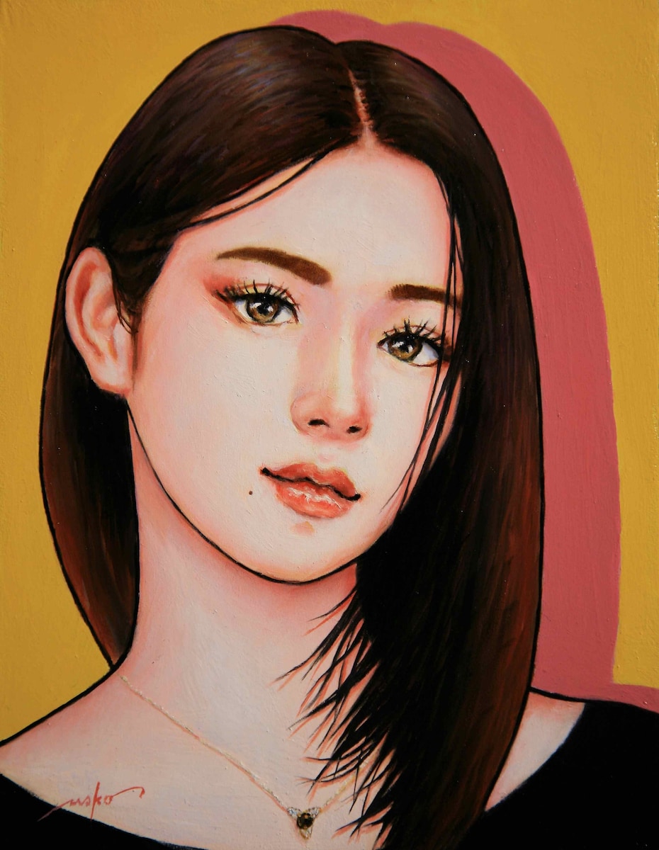 油彩画『麗しく』