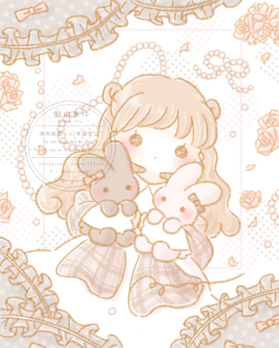 双子うさぎと女の子