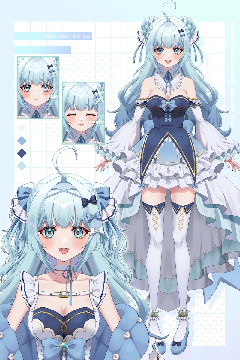 Vtuber　Live2Dパーツ分け済み立ち絵　キャラシ