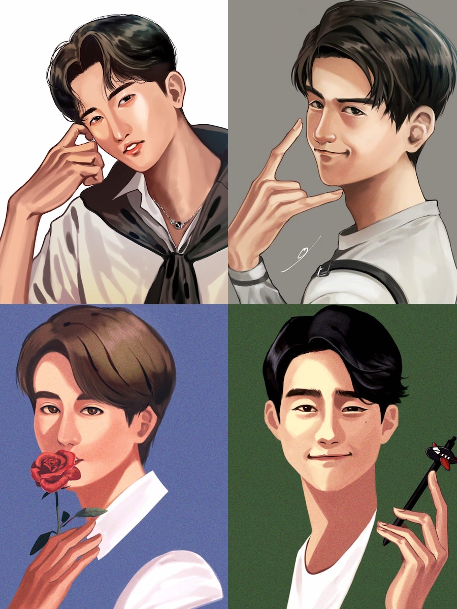 【似顔絵参考】実在俳優様のイラスト