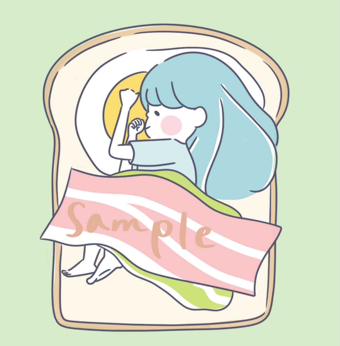 サンドイッチで昼寝