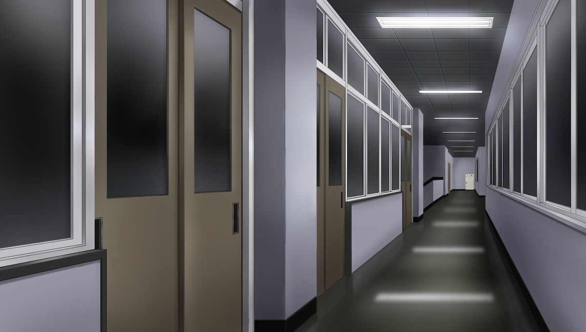 学校廊下　夜