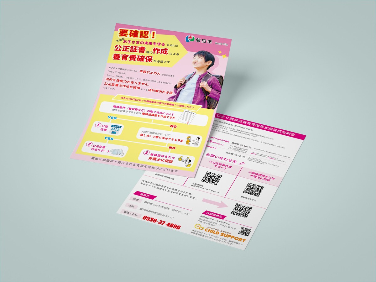一人親家庭へ向けたチラシ