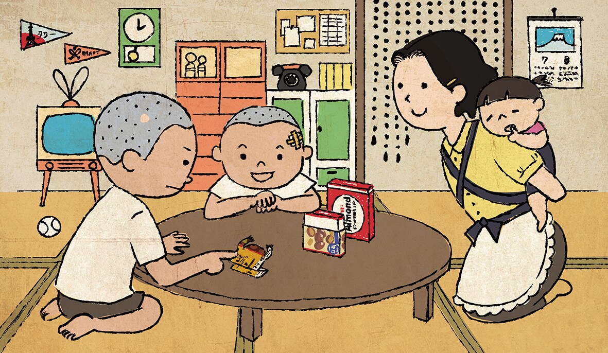 明治　復刻パッケージキャンペーン用　イラスト
