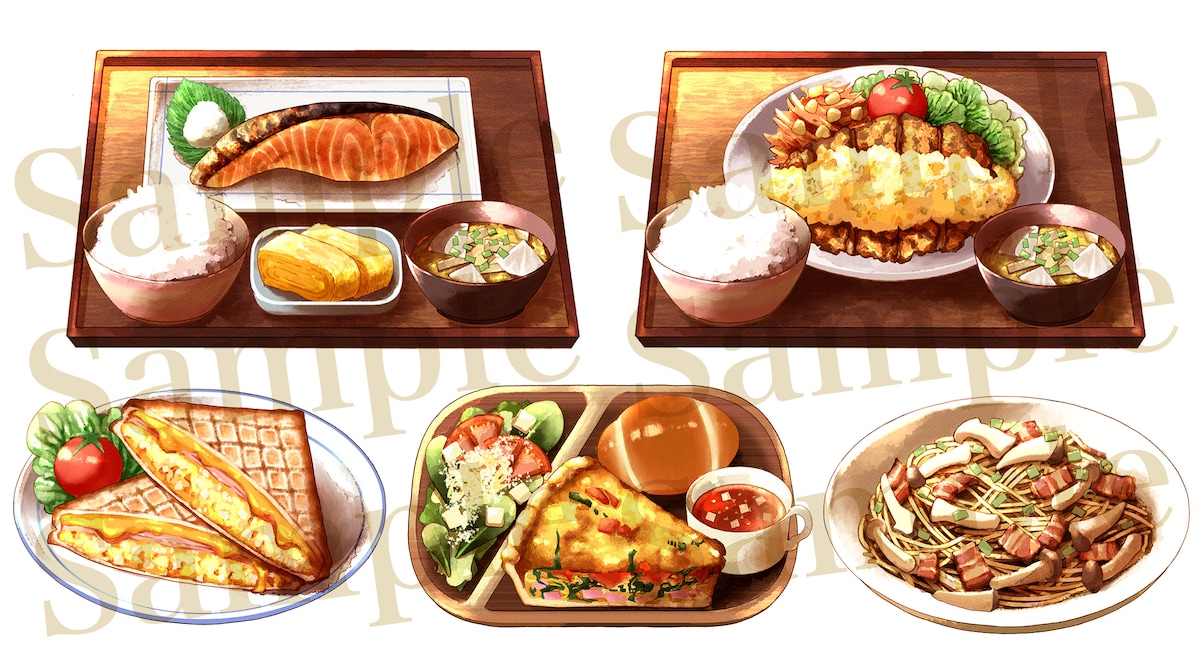お料理イラスト5点