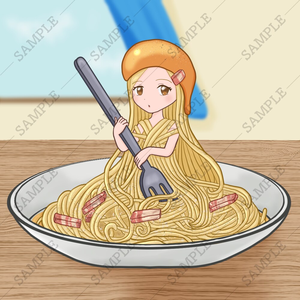 カルボナーラ×女性