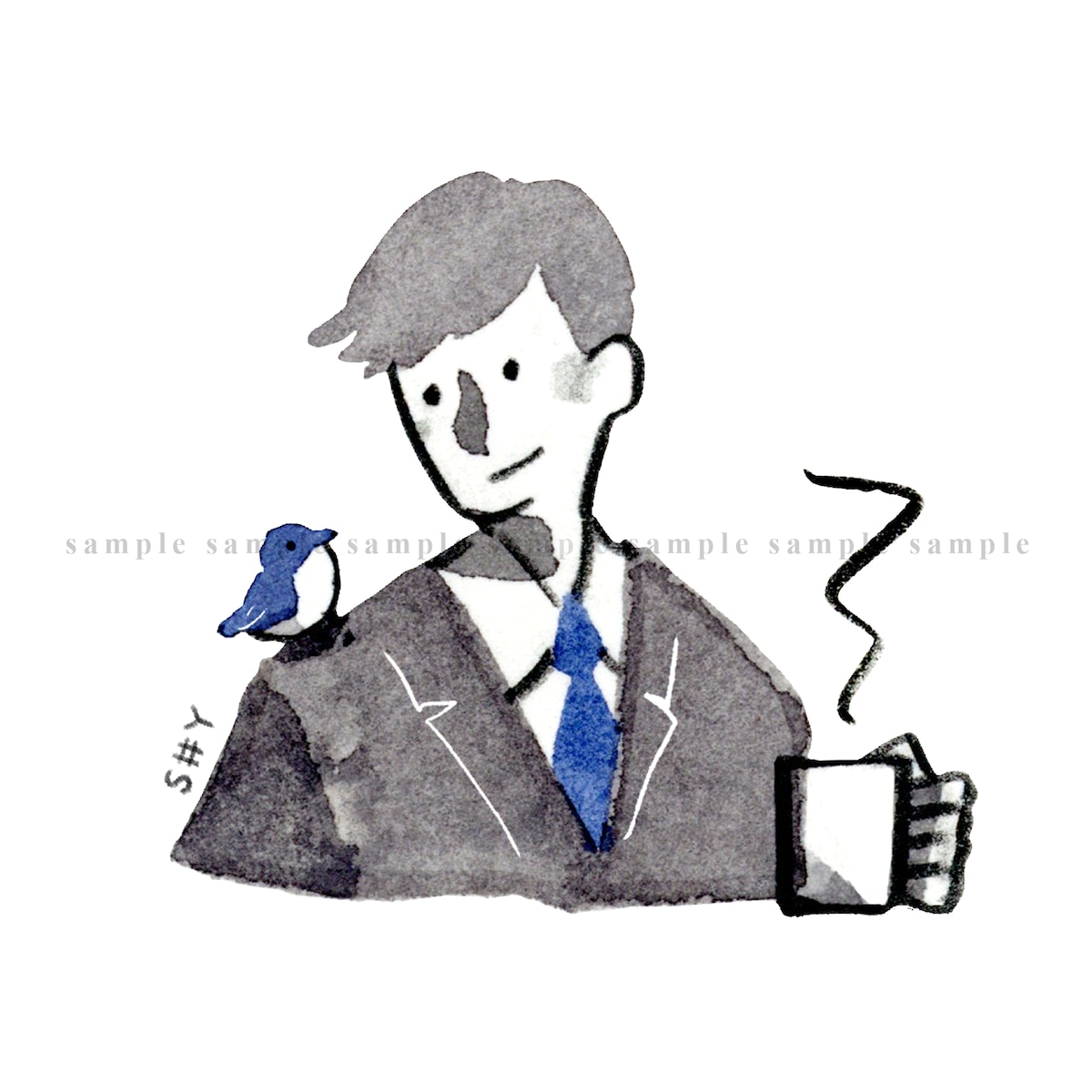 コーヒーを飲む男性