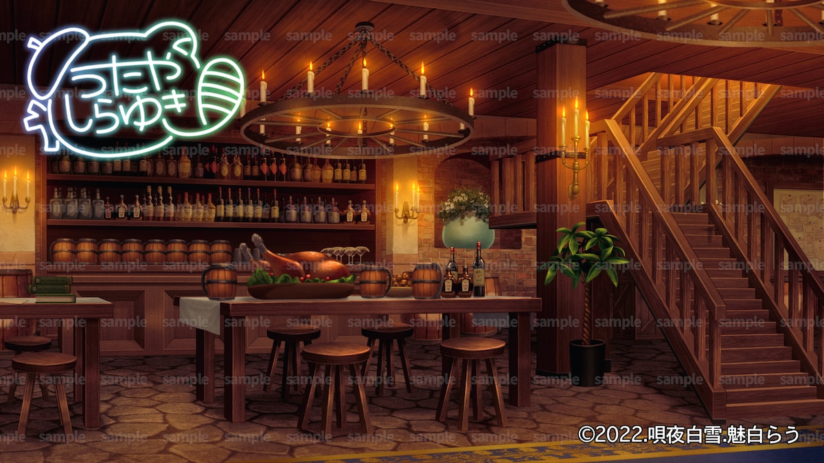 大注目 魅白らう様 ギルド酒場背景 | 唄夜白雪さん(アニメ・ゲーム背景 その他