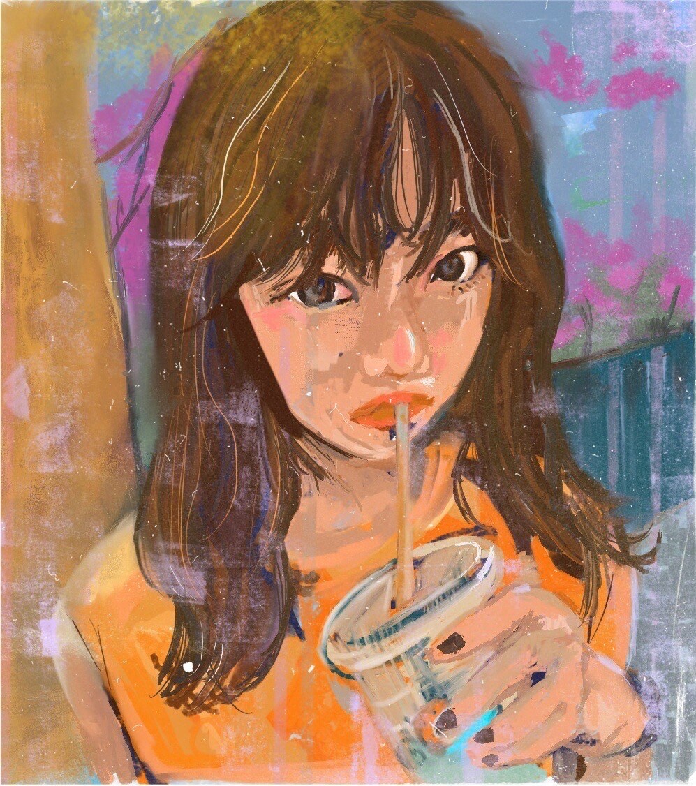 女の子（油絵風）