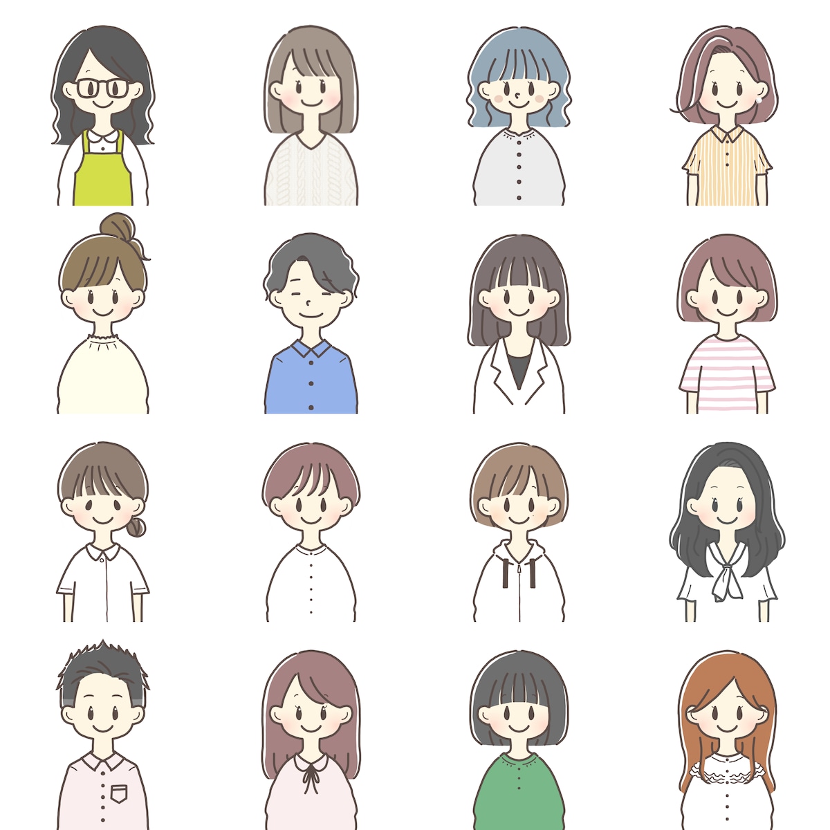 ゆるかわシンプル人物イラスト