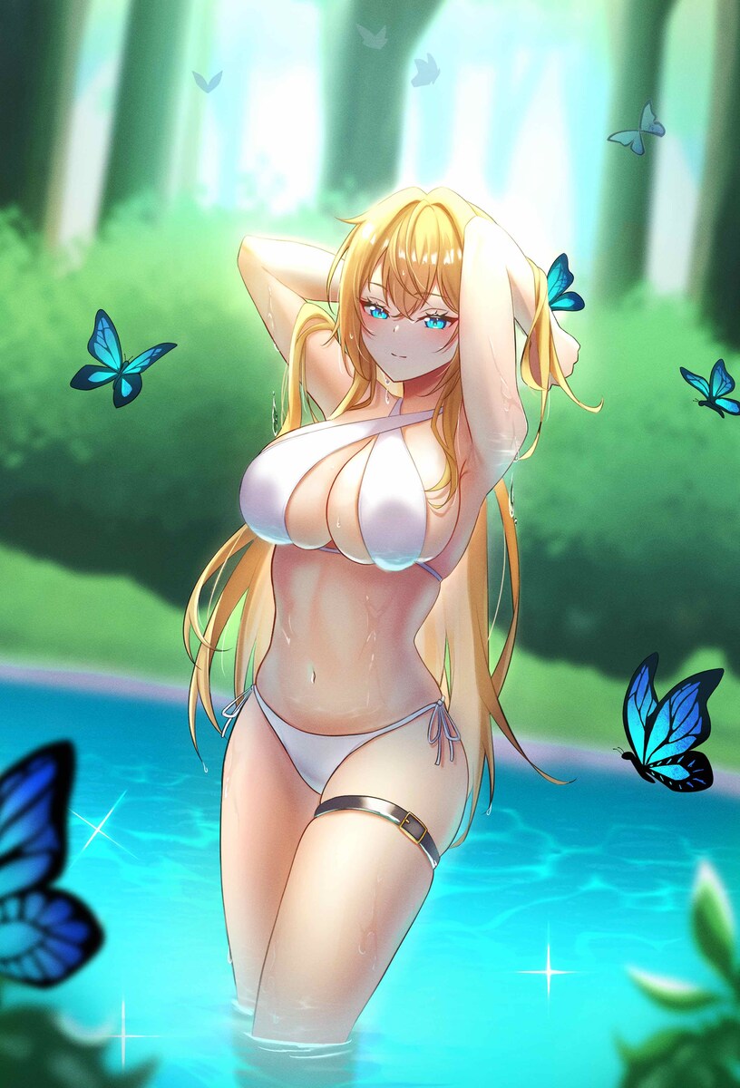 oc水浴びお姉さん