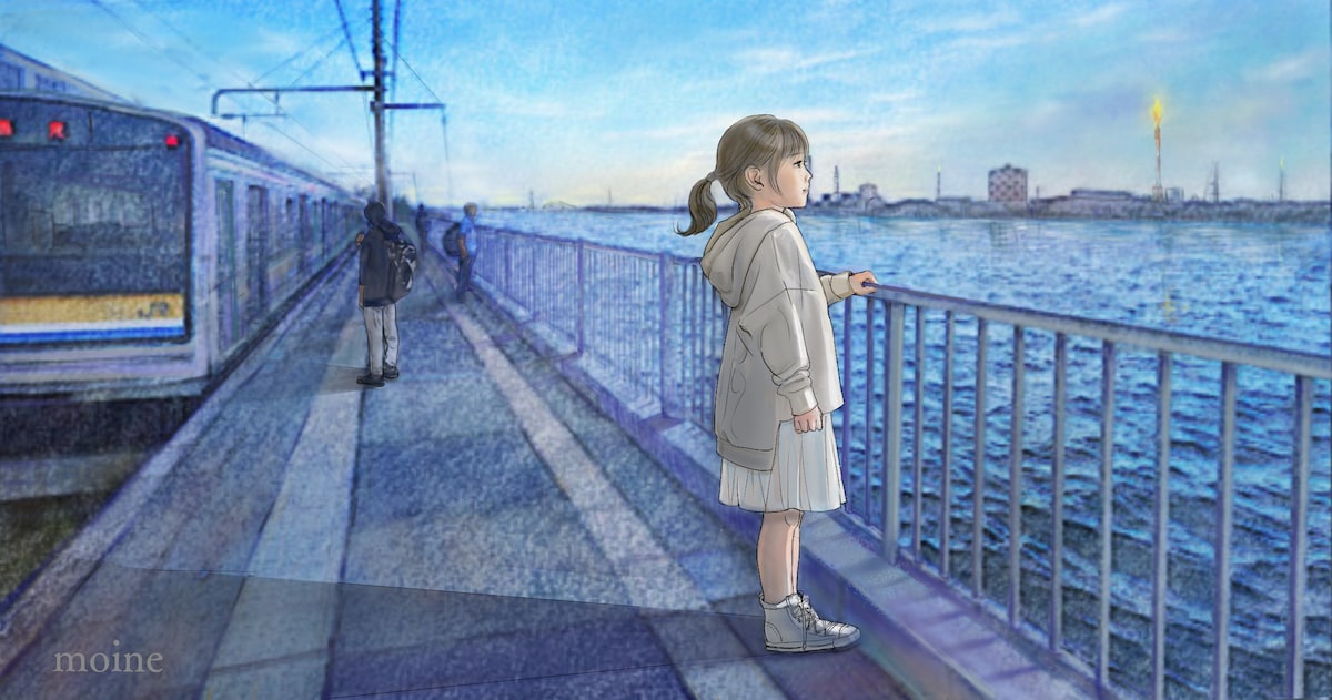 MV用イラスト　題名「海の駅」