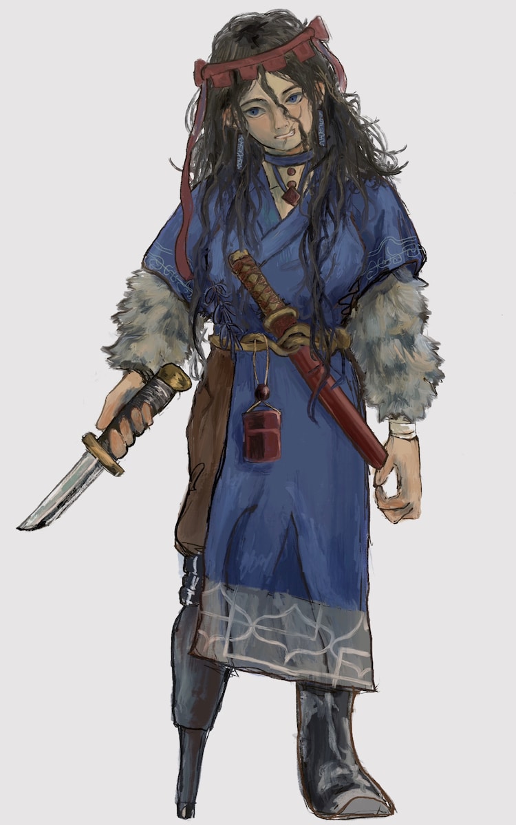 アイヌ民族衣装をまとった、オリジナルキャラクター(立ち絵)②