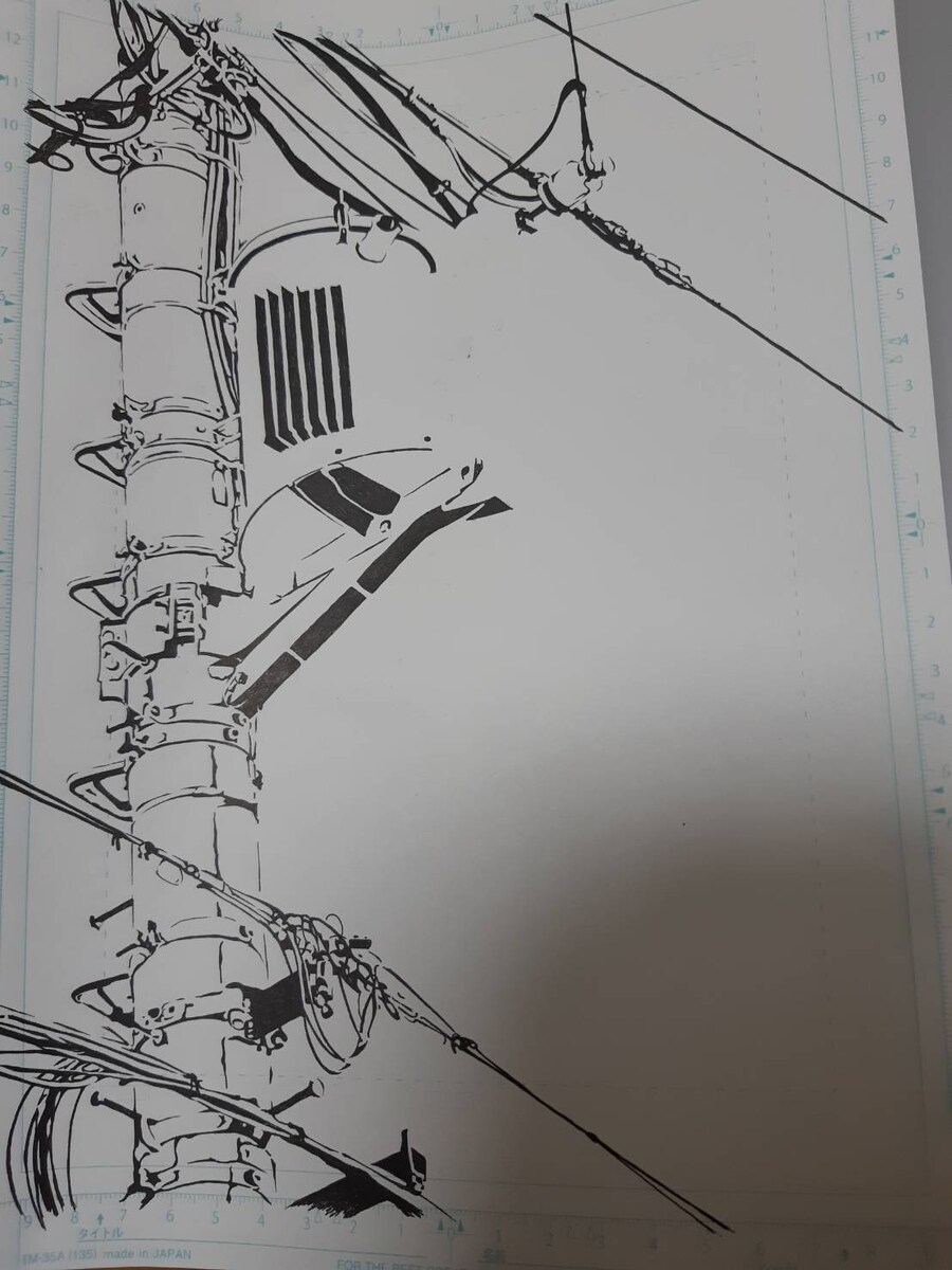 ボールペン画の電柱です。