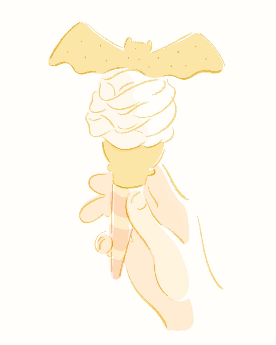 コウモリクッキーのアイスクリーム