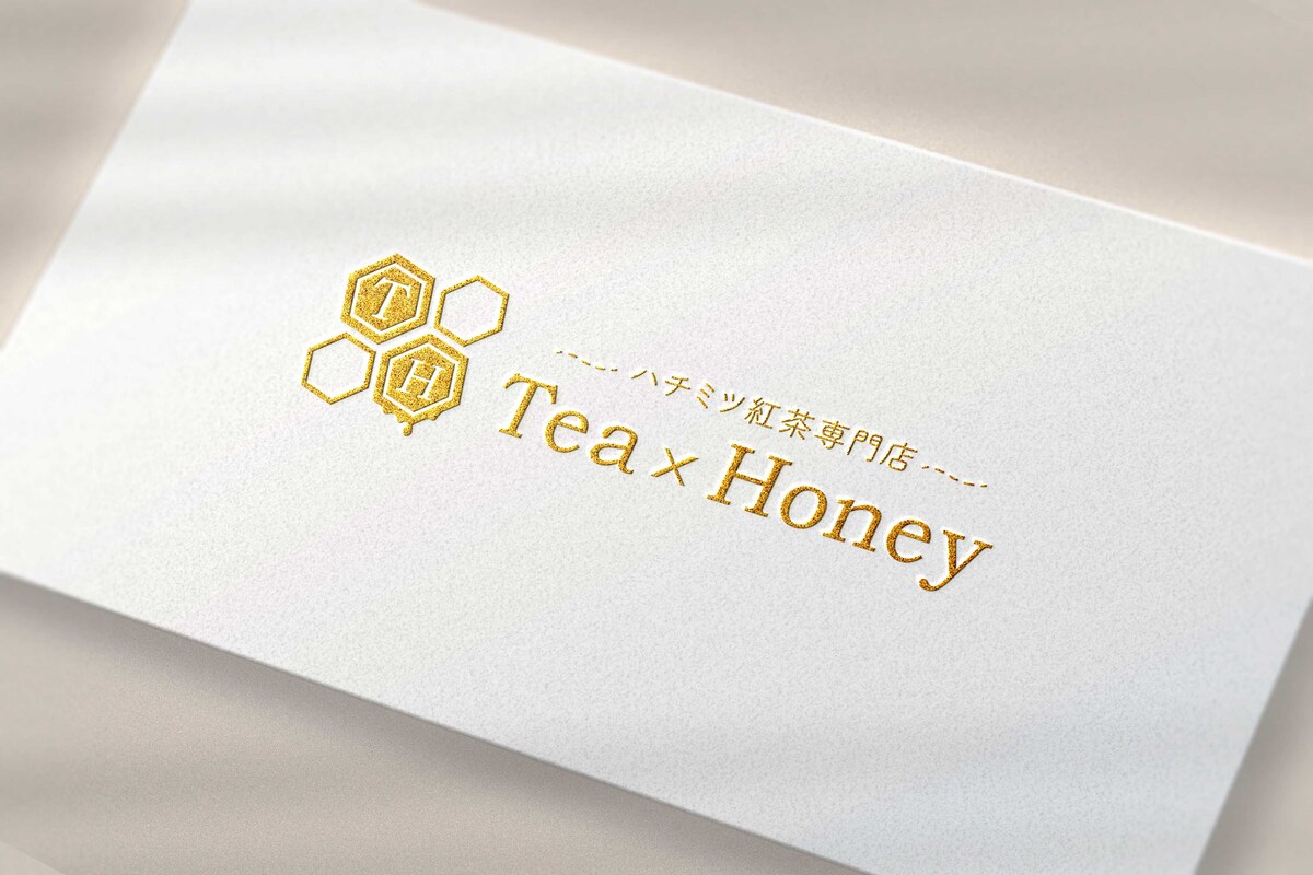 ハチミツ紅茶専門店のロゴデザイン