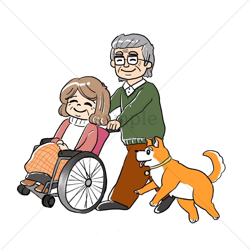 車椅子の夫婦