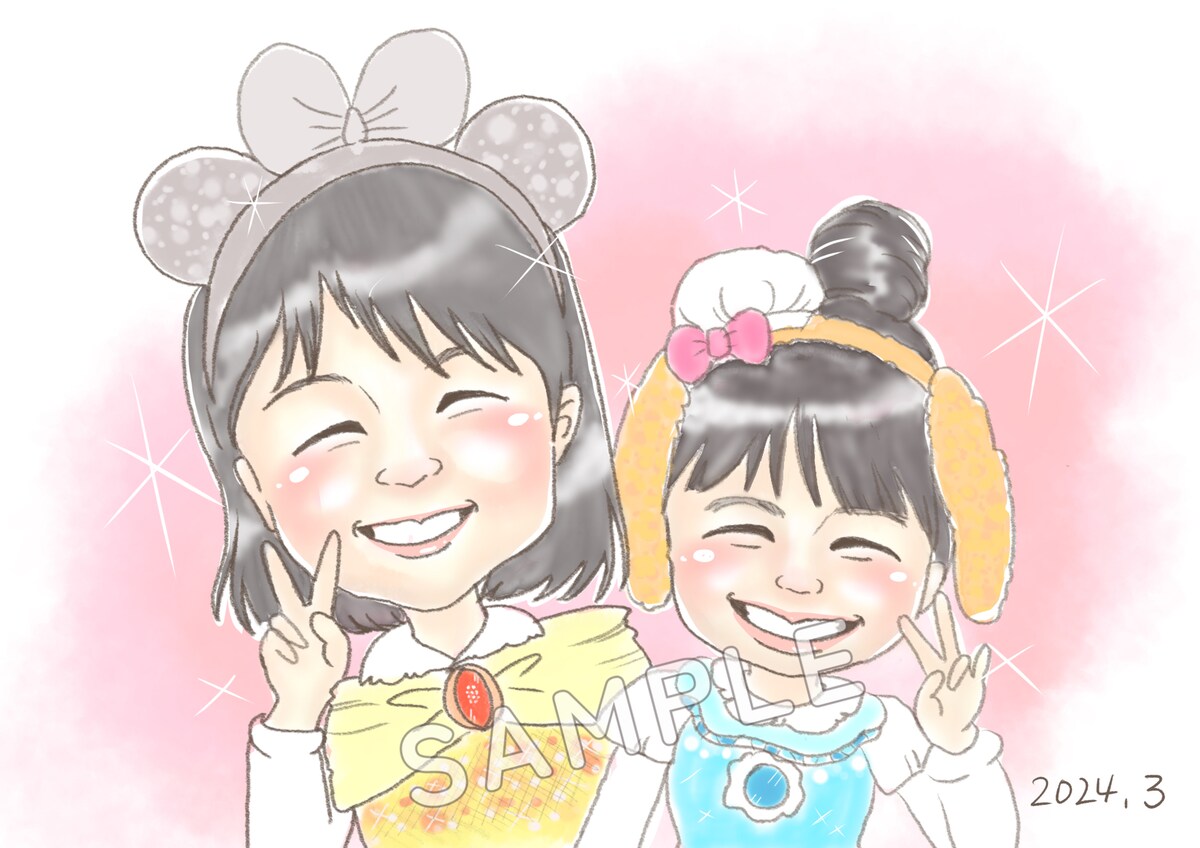 楽しい思い出を似顔絵に
