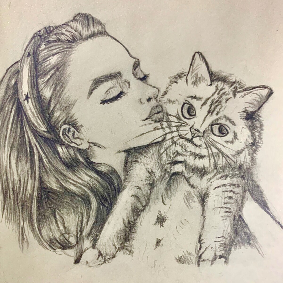 A girl and her cat