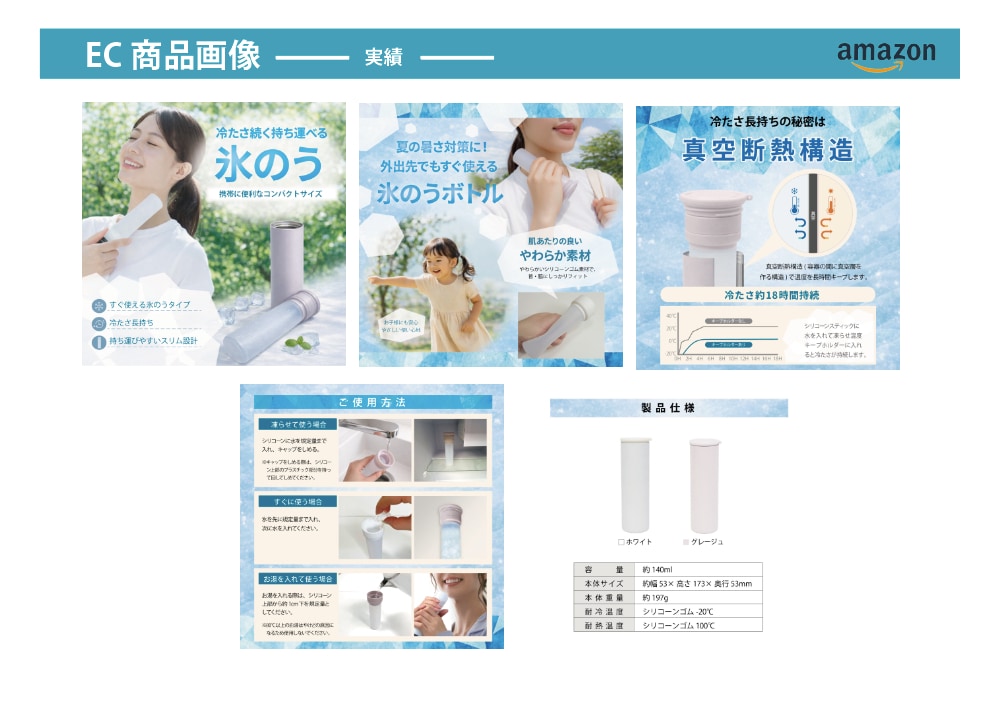 ＝実績＝Amazon用商品画像5枚作成〜氷のうボトル〜
