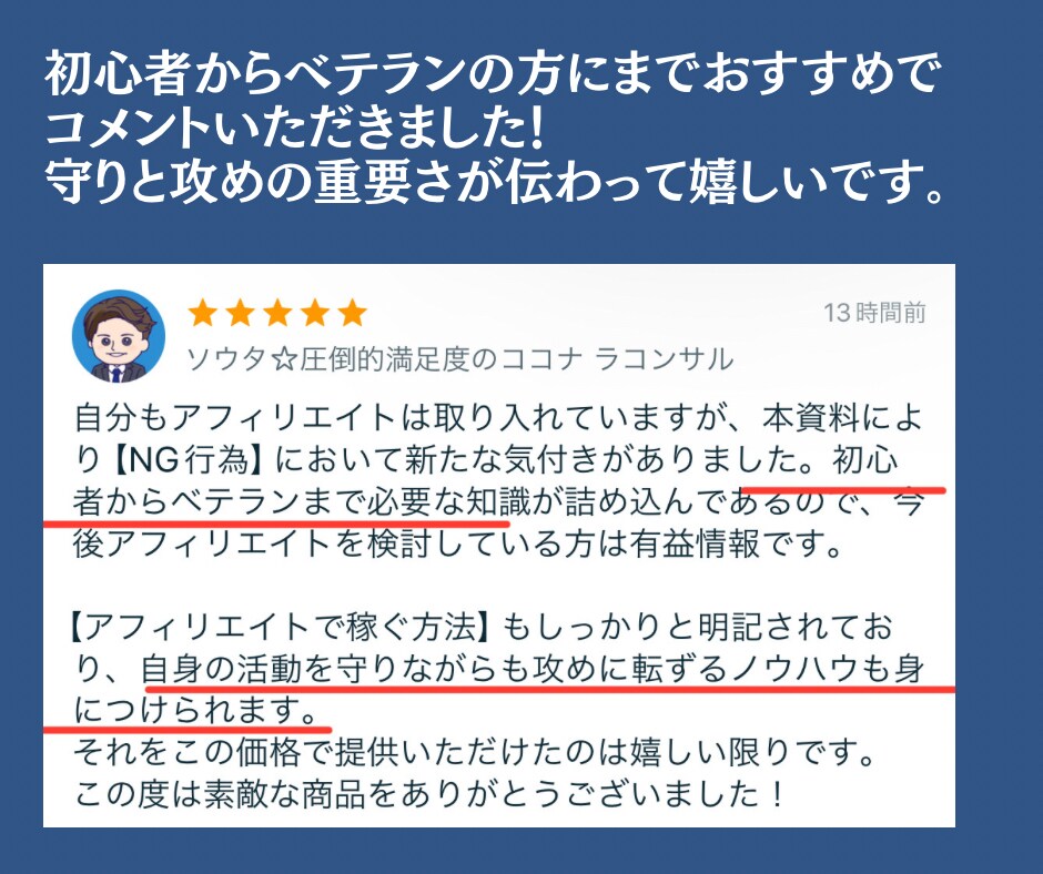 購入者の方からの嬉しいコメントいただきました！