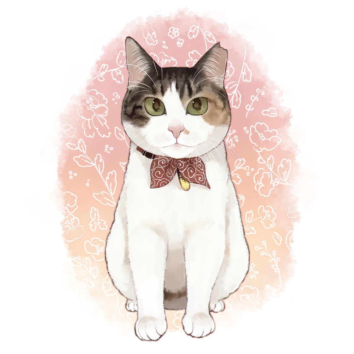 三毛猫のリアルイラスト