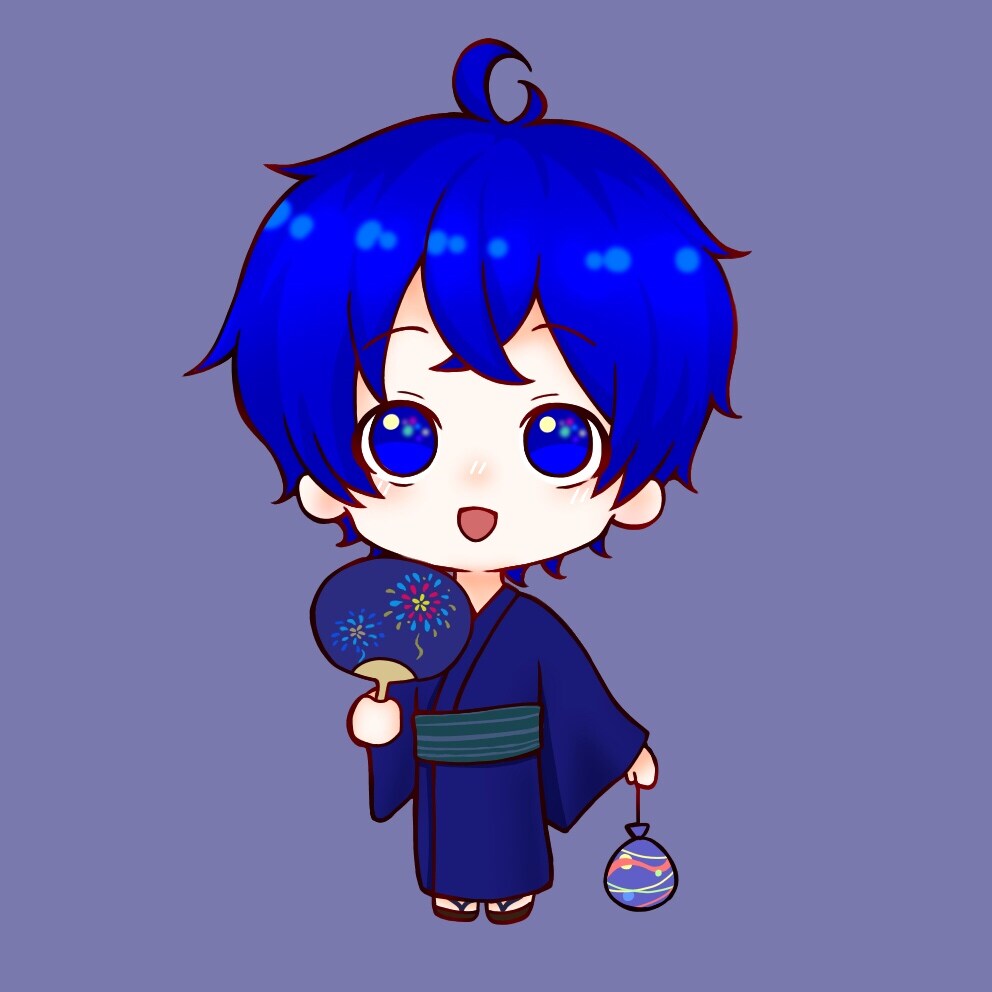 花火を見ている男の子