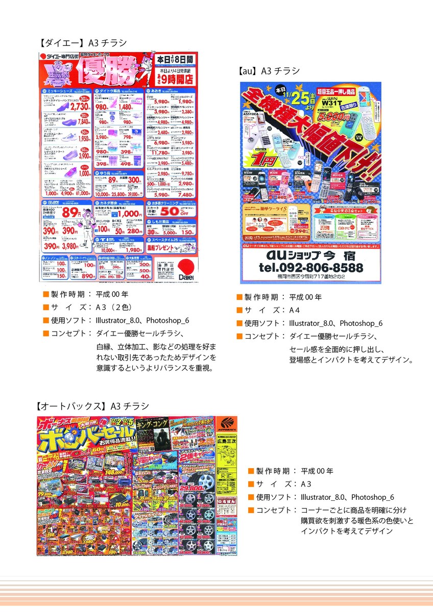 流通チラシ　カー用品　スーパー　携帯チラシ