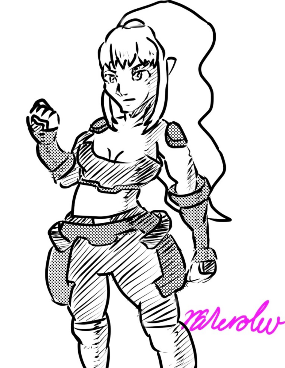 RPGの女性武道家をデザインしました。